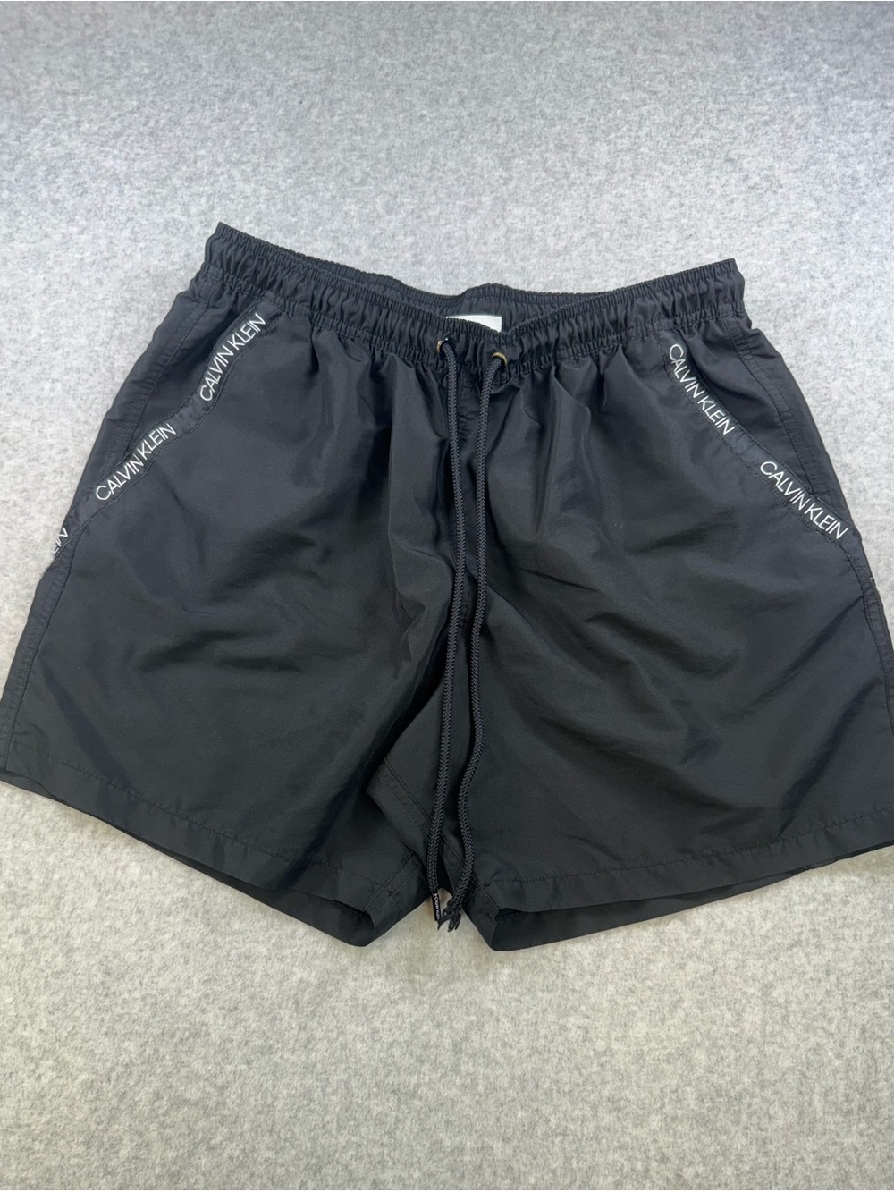 Calvin Klein Black Swim Shorts with White Logo Tape XL
